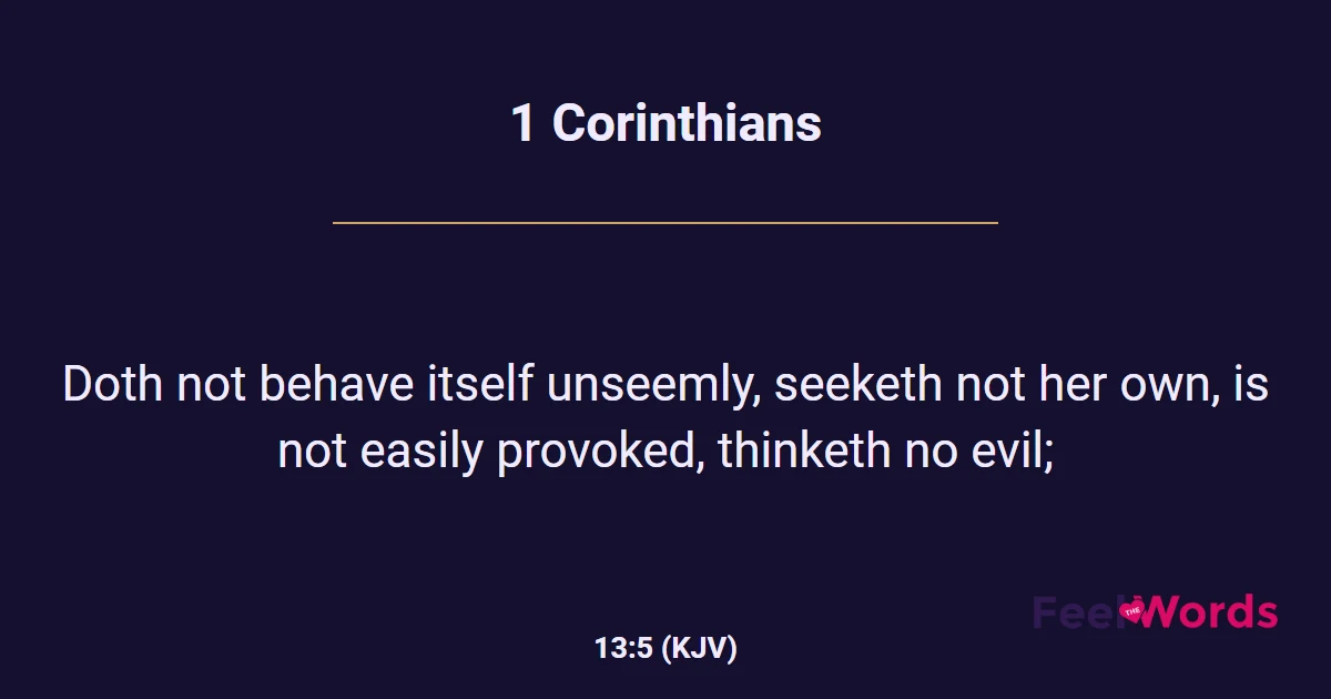 1 Corinthians 13:5