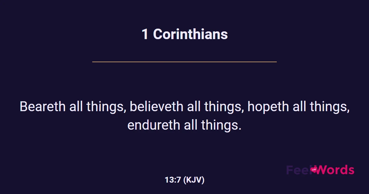 1 Corinthians 13:7