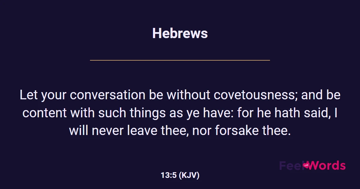 Hebrews 13:5