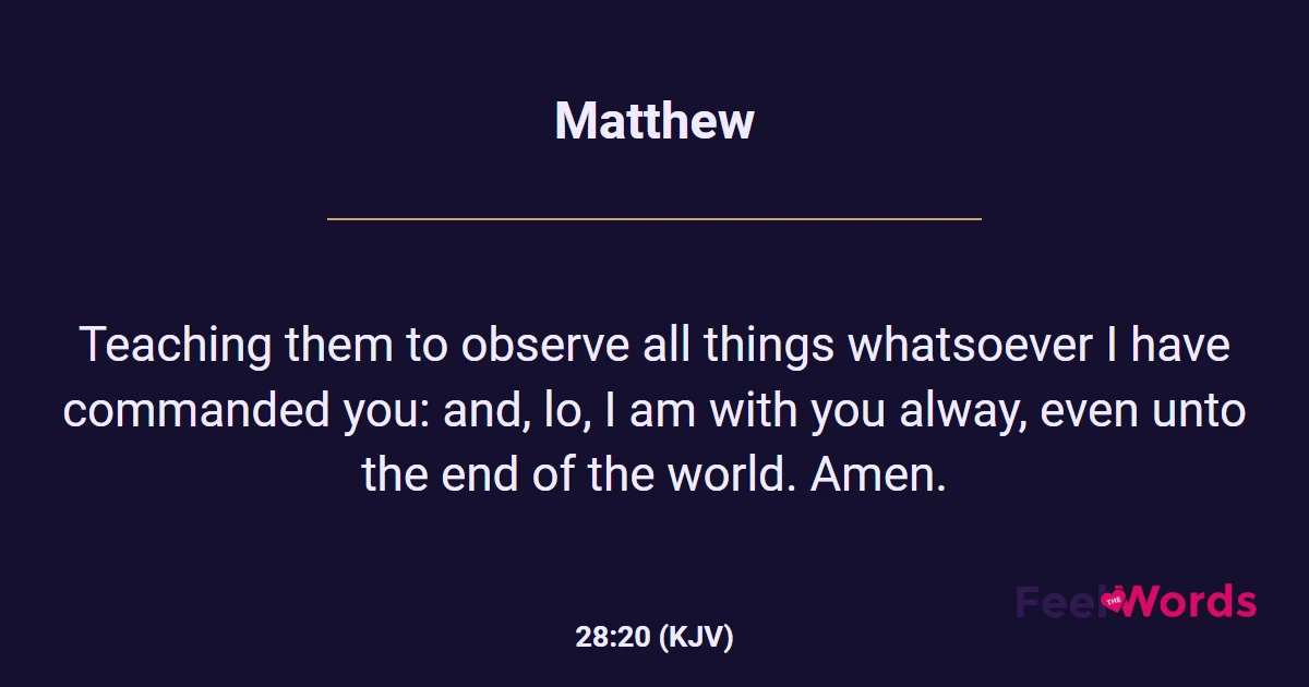 Matthew 28:20