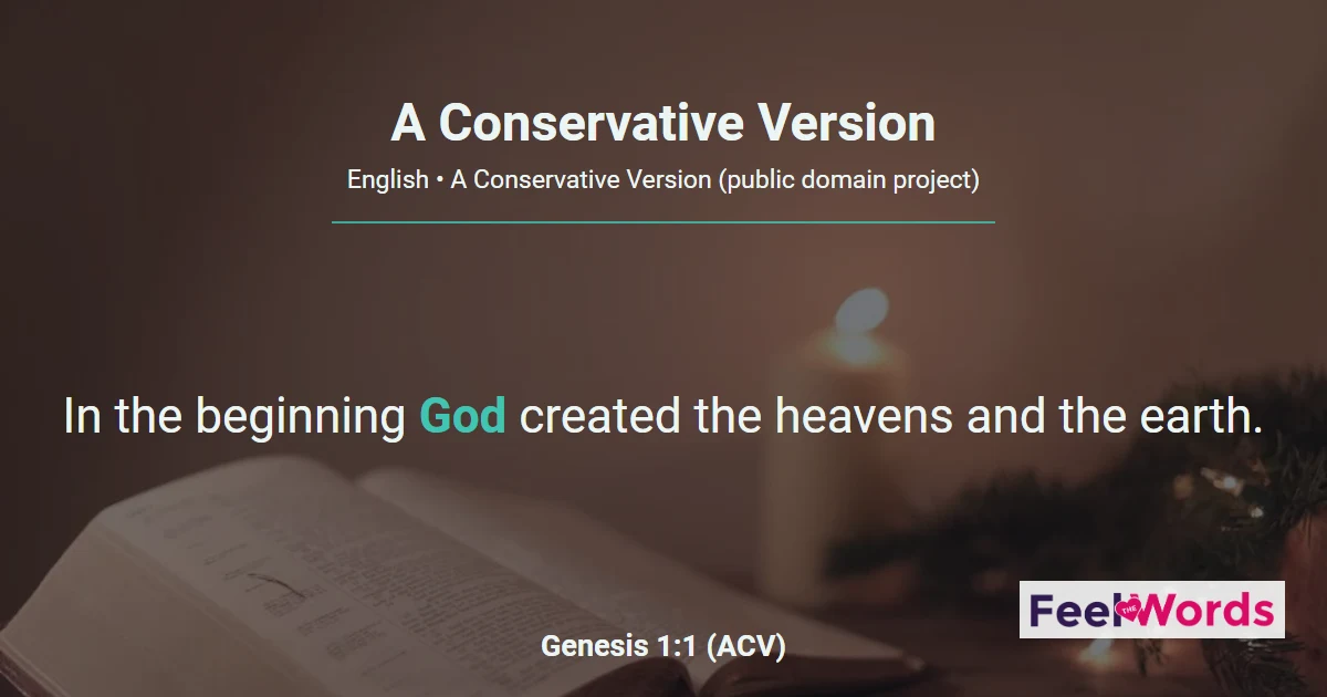 The Bible Books from A Conservative Version (ACV)