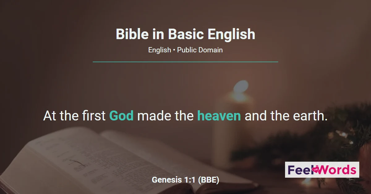 The Bible Books from Bible in Basic English (BBE)