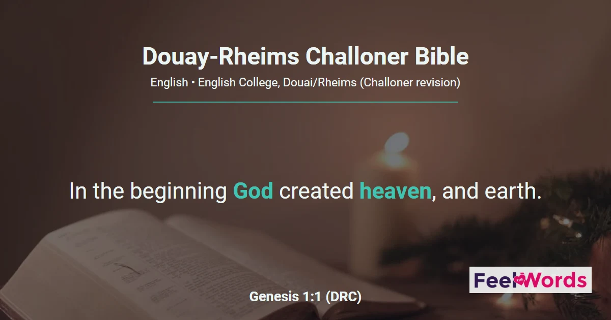 The Bible Books from Douay-Rheims Challoner Bible (DRC)
