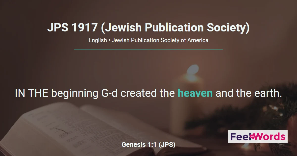 The Bible Books from JPS 1917 (Jewish Publication Society) (JPS)