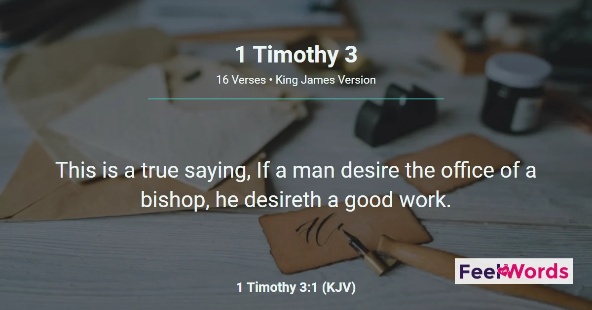 1 Timothy Chapter 3 (KJV)