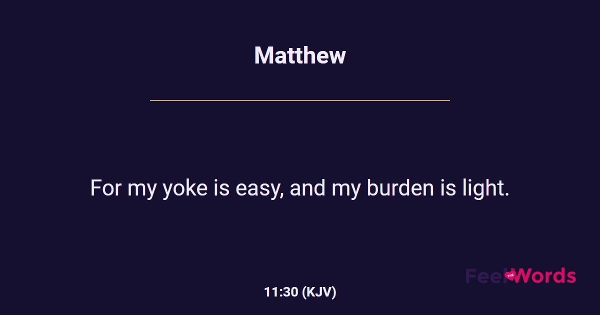 Matthew 11:30