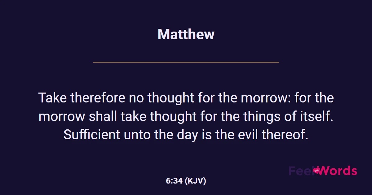 Matthew 6:34