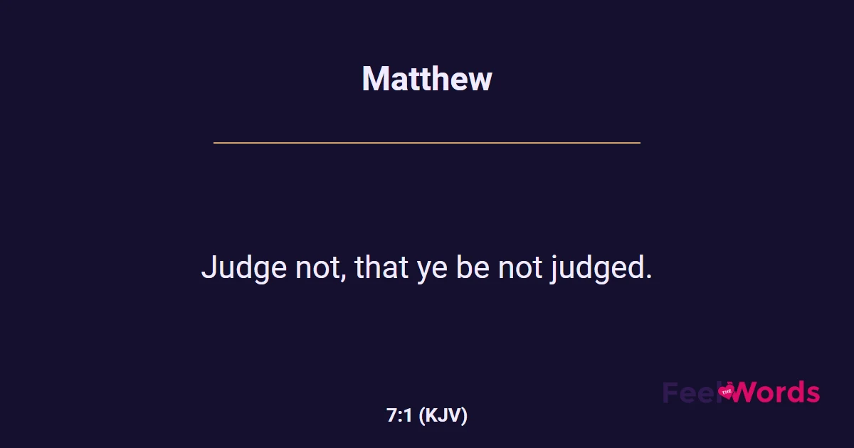 Matthew 7:1
