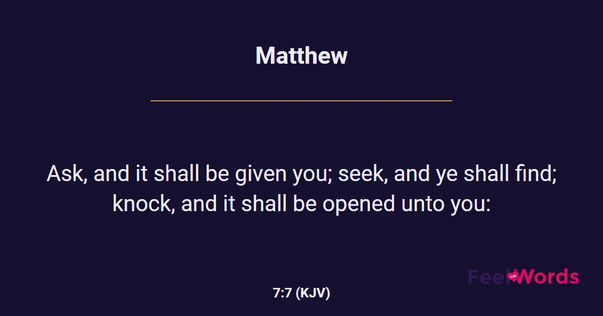 Matthew 7:7