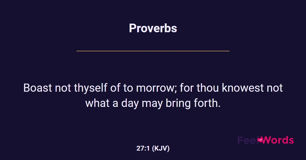 Proverbs 27:1