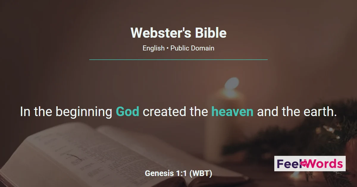 The Bible Books from Webster's Bible (WBT)