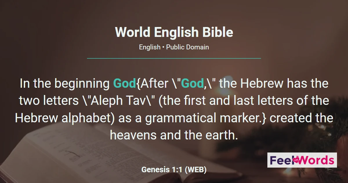 The Bible Books from World English Bible (WEB)