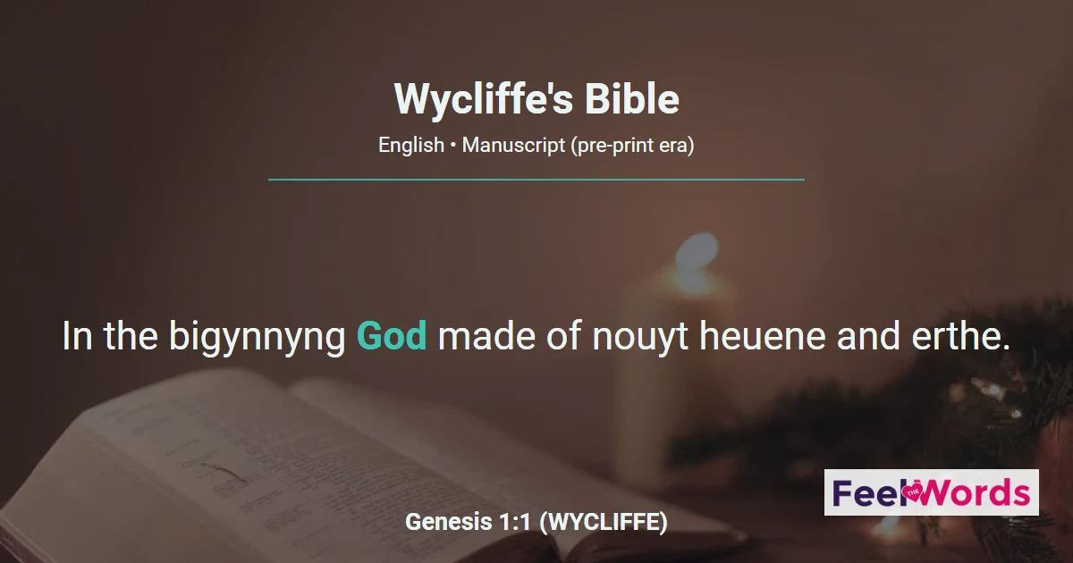 The Bible Books from Wycliffe's Bible (WYCLIFFE)