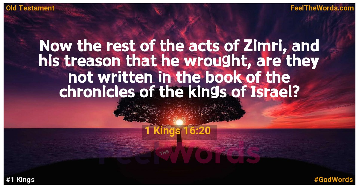 1 Kings 16:20