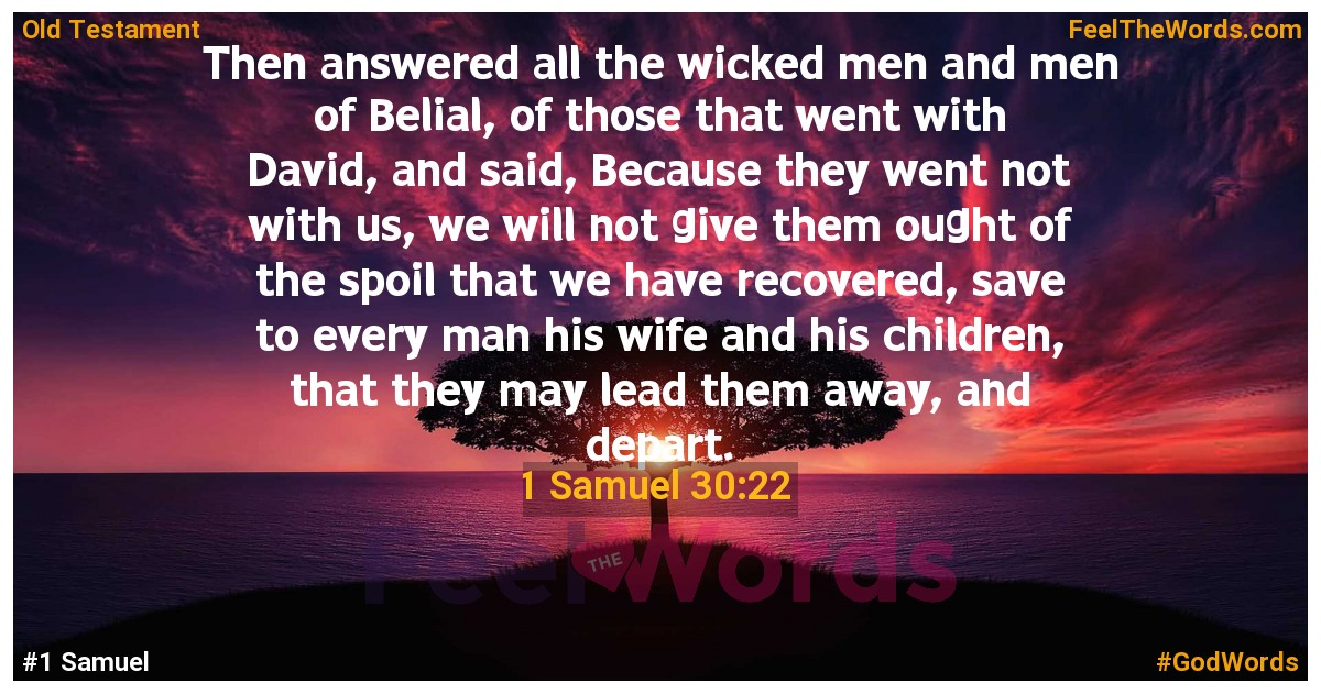 1 Samuel 30:22