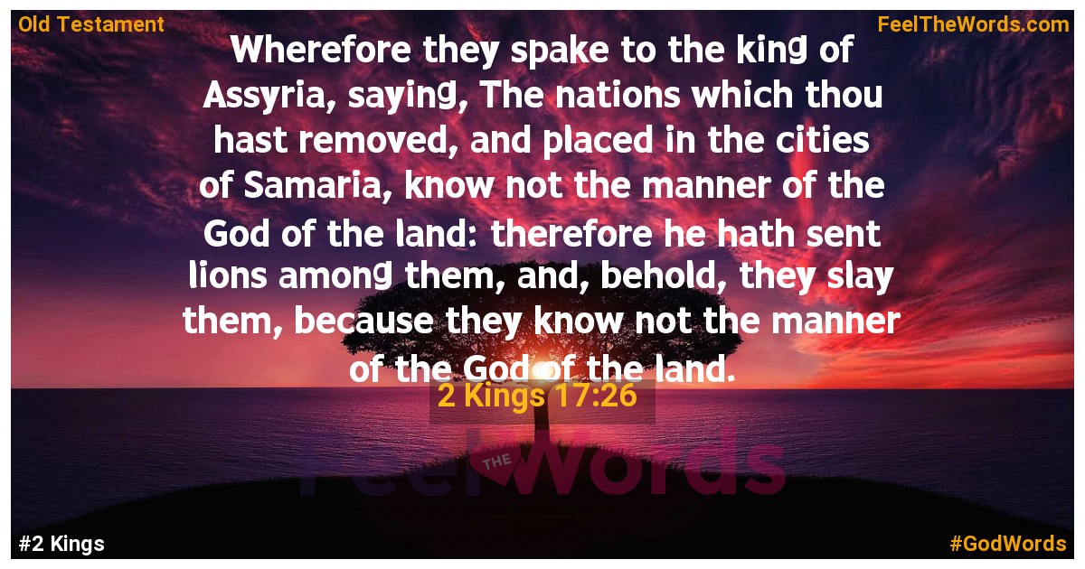 2 Kings 17:26