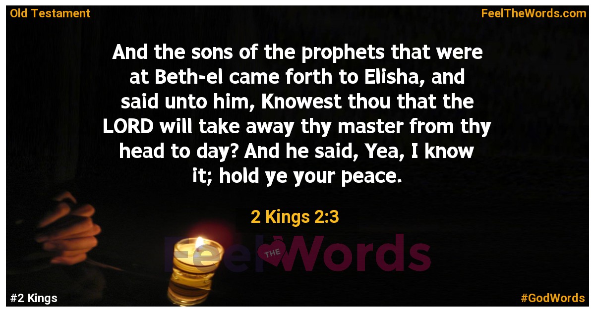 2 Kings 2:3