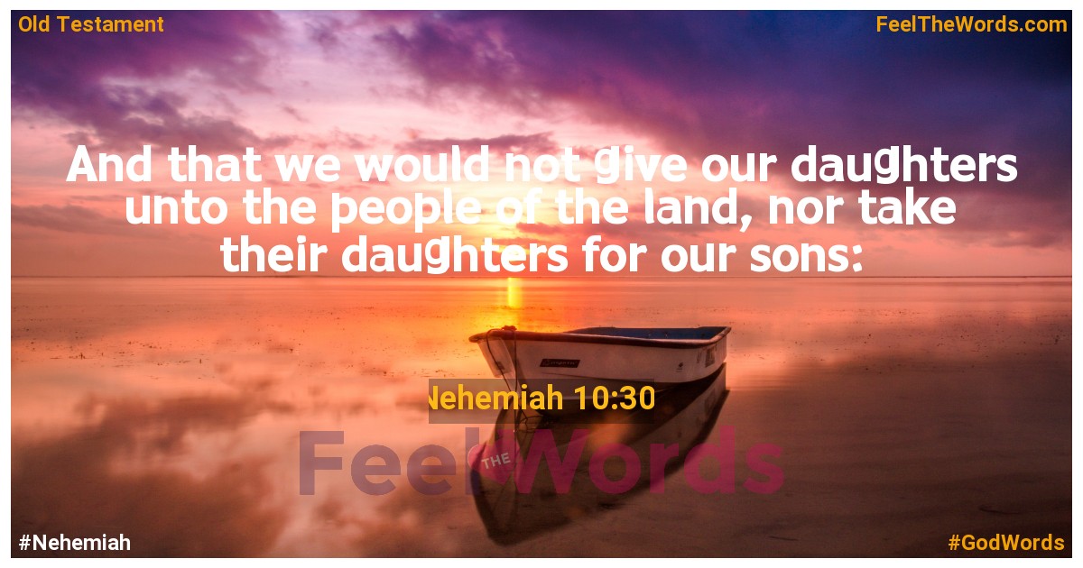 Nehemiah 10:30