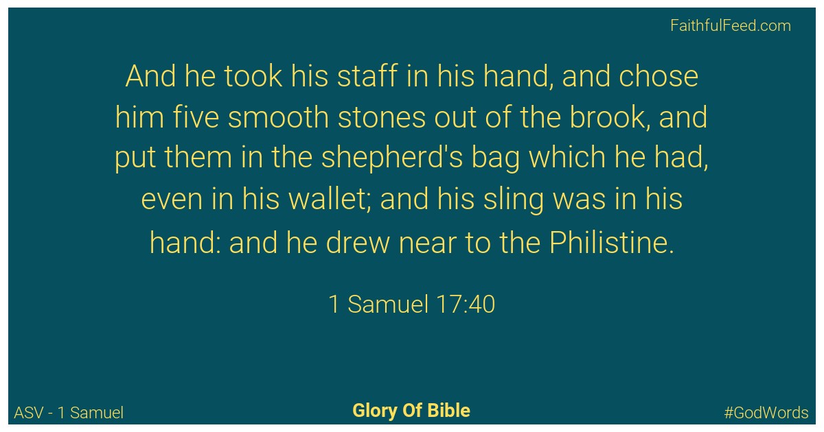 1-samuel 17:40 - Asv