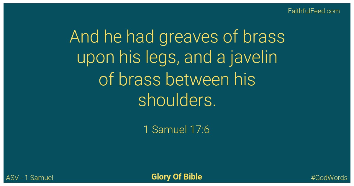 1-samuel 17:6 - Asv