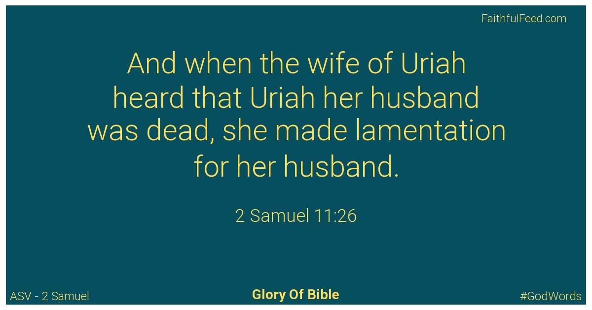 2-samuel 11:26 - Asv
