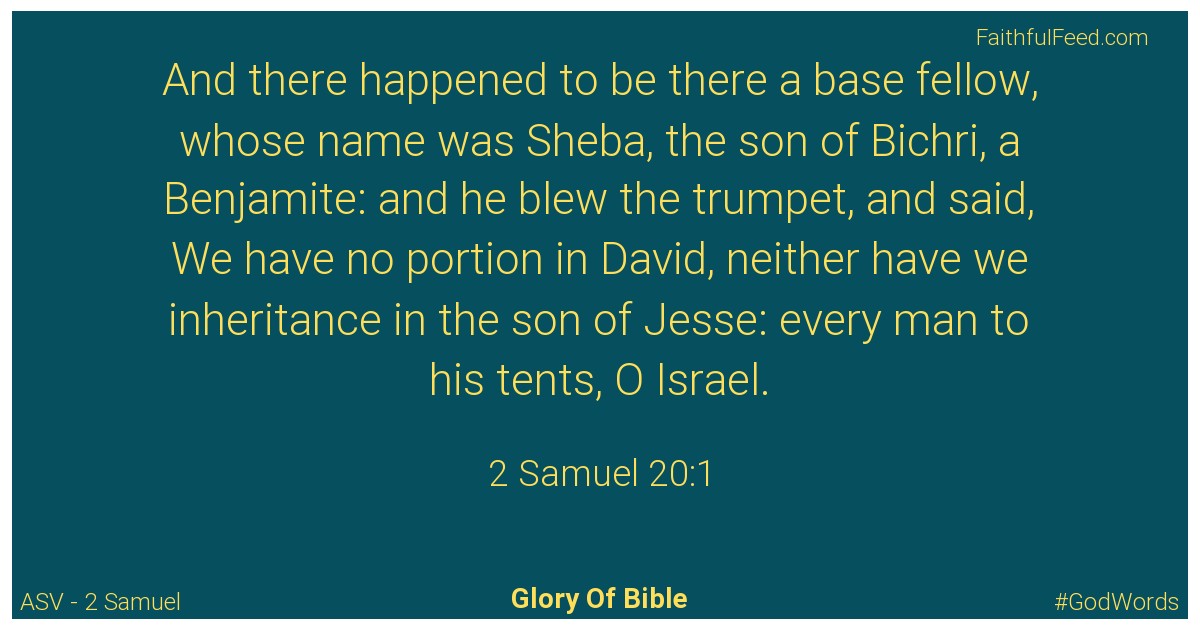 2-samuel 20:1 - Asv