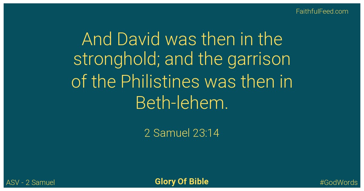 2-samuel 23:14 - Asv