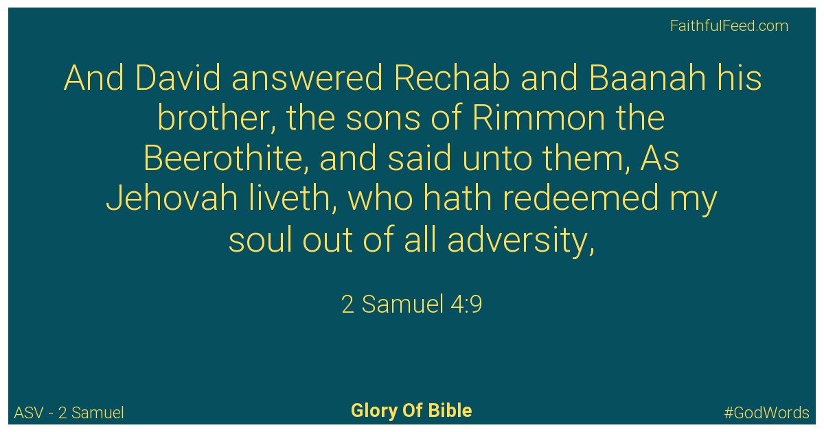 2-samuel 4:9 - Asv