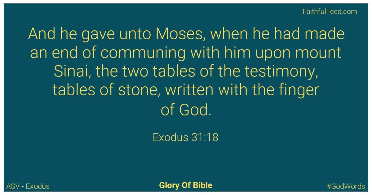 Exodus 31:18 - Asv