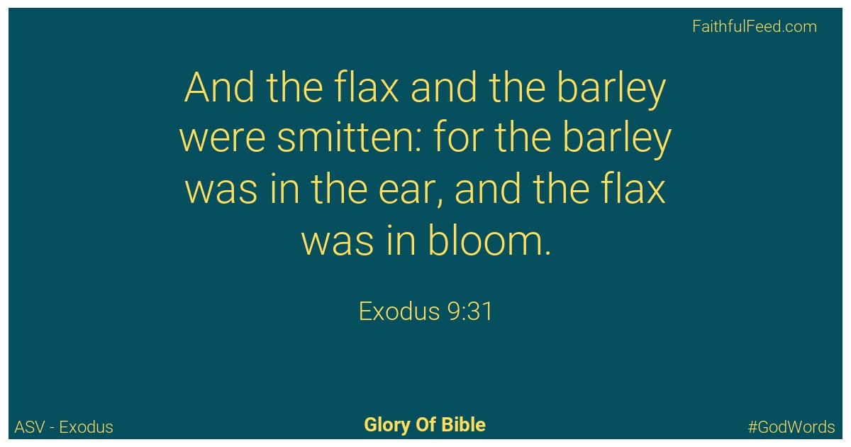 Exodus 9:31 - Asv