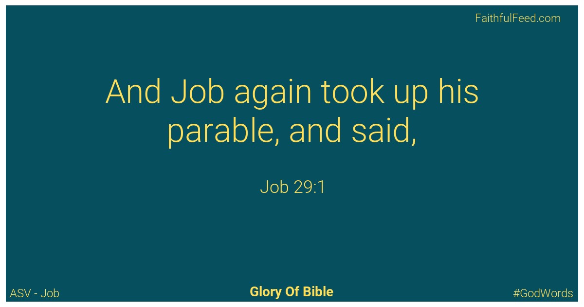 Job 29:1 - Asv