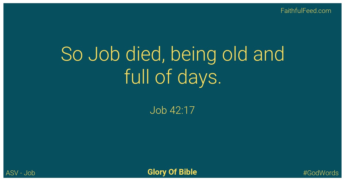 Job 42:17 - Asv