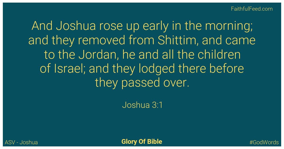 Joshua 3:1 - Asv