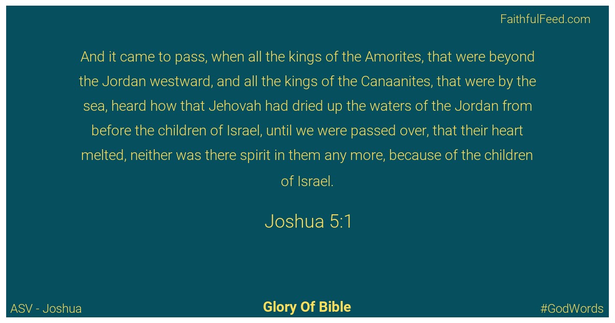 Joshua 5:1 - Asv