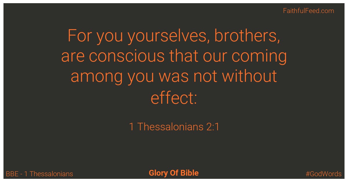 1-thessalonians 2:1 - Bbe