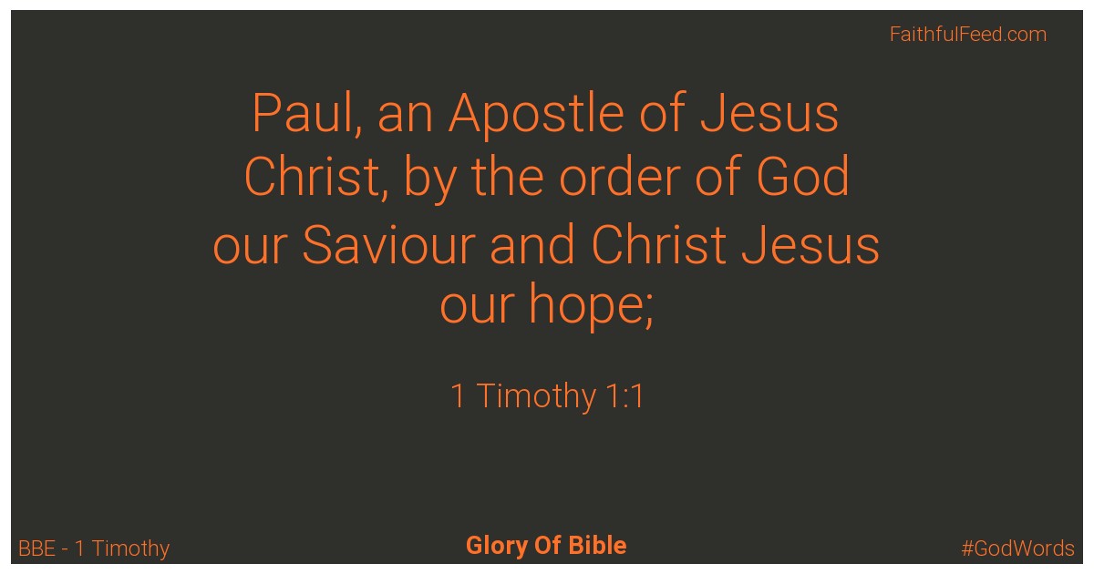 1-timothy 1:1 - Bbe