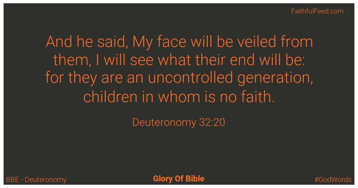 Deuteronomy 32:20 - Bbe
