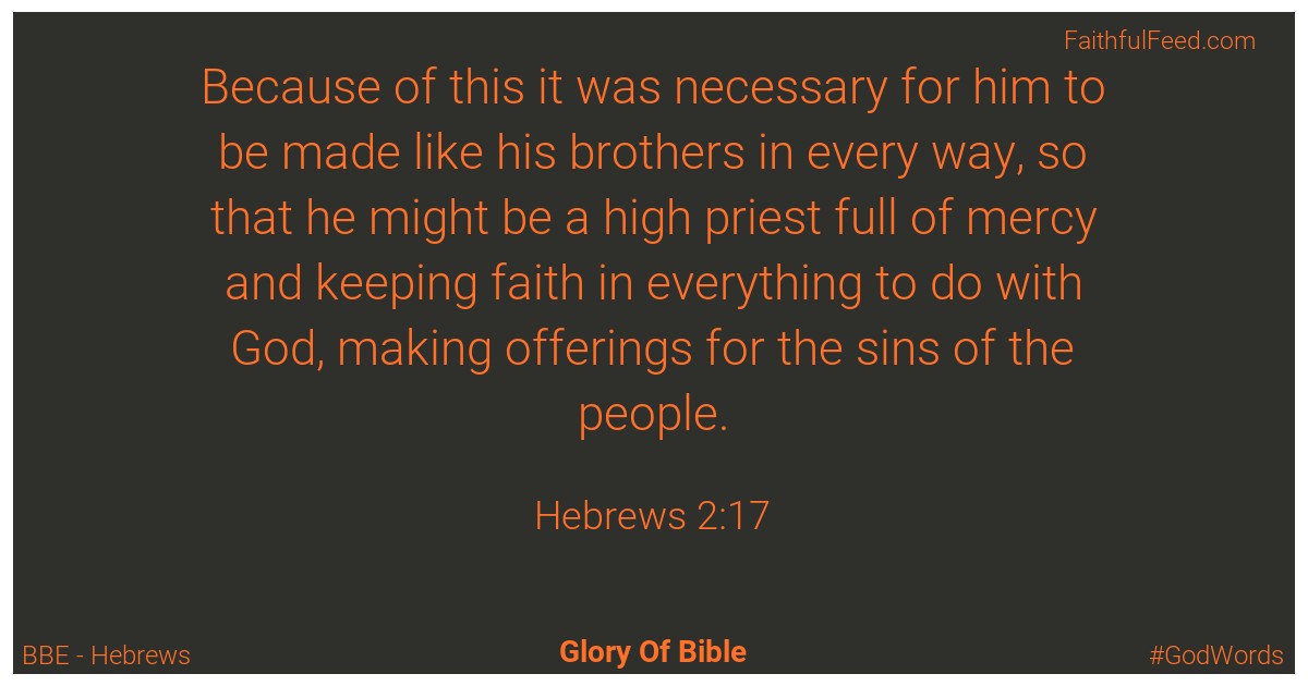Hebrews 2:17 - Bbe