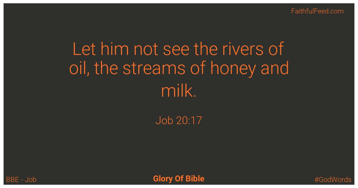Job 20:17 - Bbe