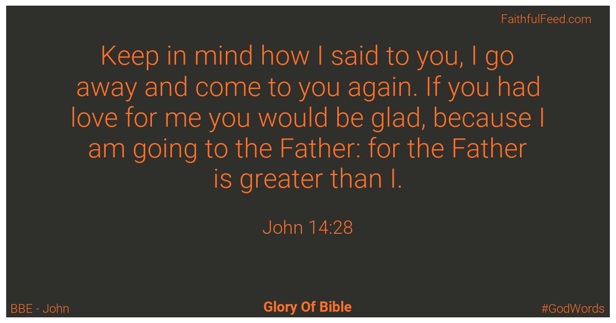 John 14:28 - Bbe