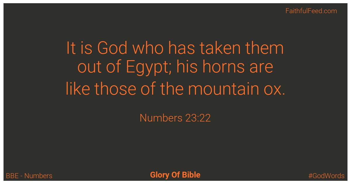 Numbers 23:22 - Bbe
