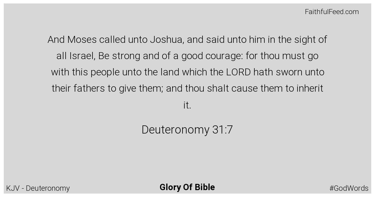 Deuteronomy 31:7 - Kjv