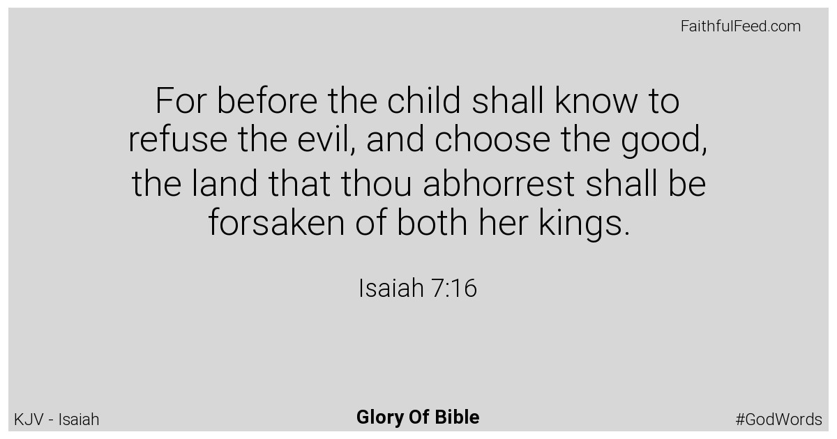 Isaiah 7:16 - Kjv