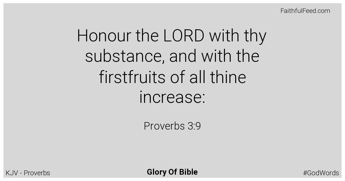 Proverbs 3:9 - Kjv