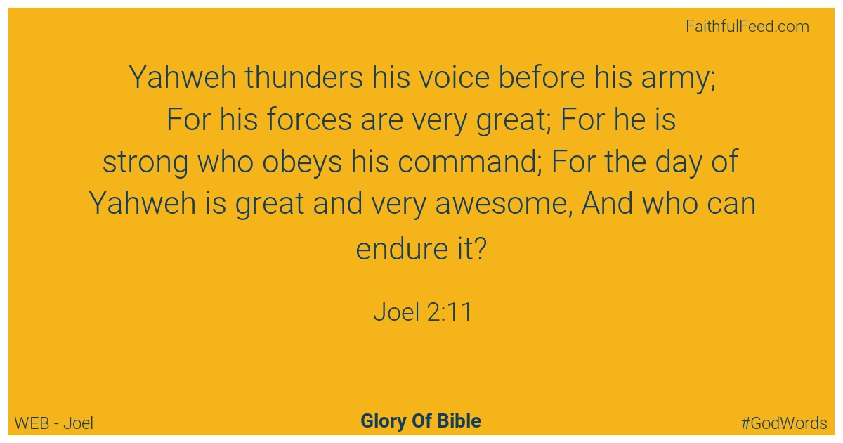 Joel 2:11 - Web