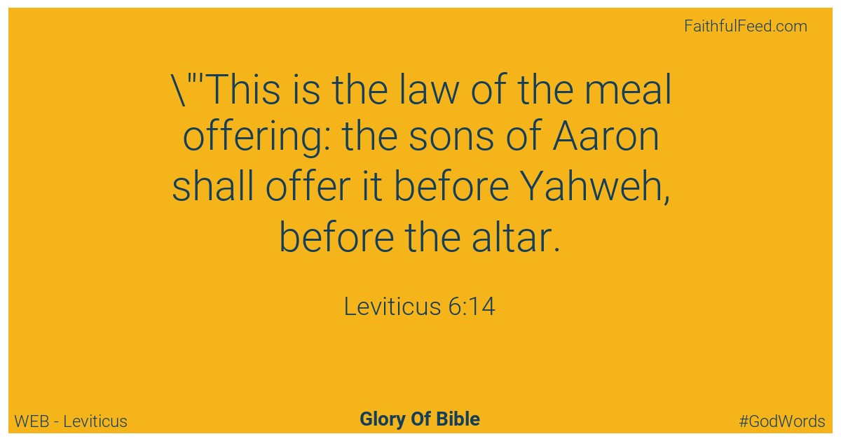 Leviticus 6:14 - Web
