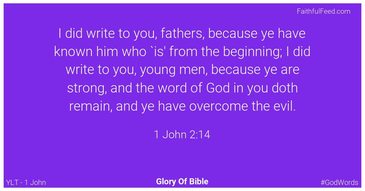 1-john 2:14 - Ylt