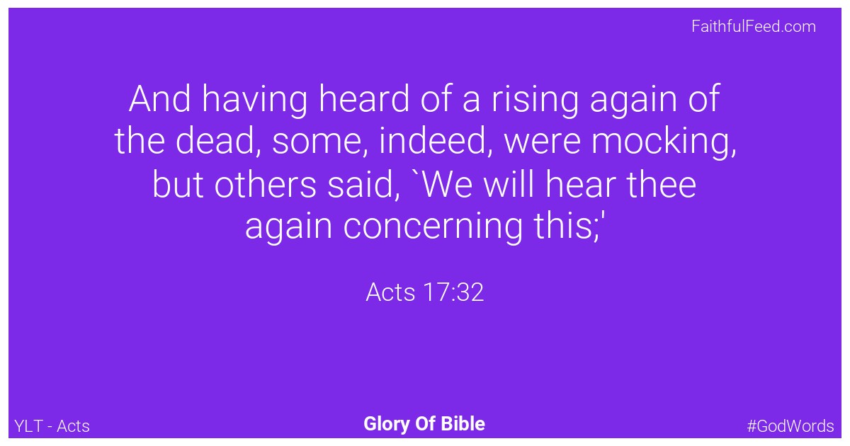 Acts 17:32 - Ylt