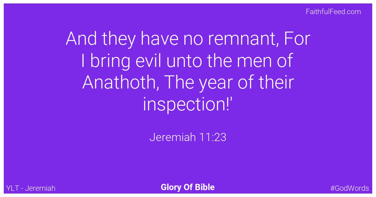 Jeremiah 11:23 - Ylt