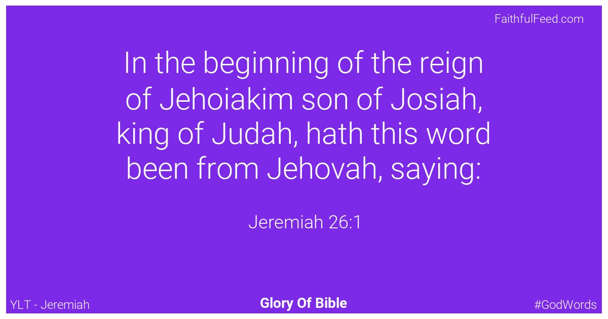 Jeremiah 26:1 - Ylt